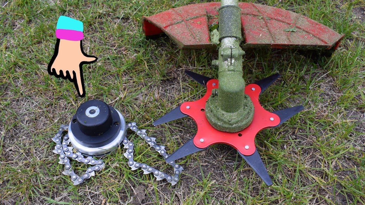 The head of the brush cutter head from the saw chain. Test