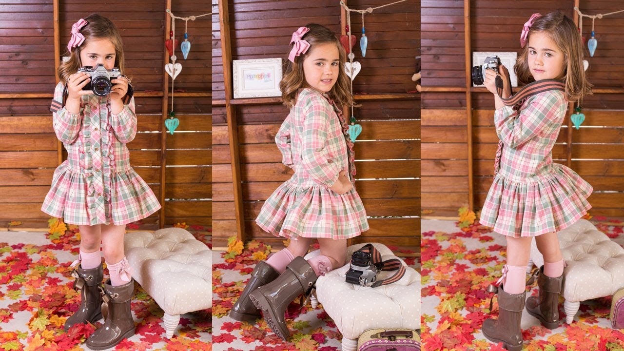 Vestido camisero/shirt-looking dress. REVISTA PATRONES INFANTILES Nº 8