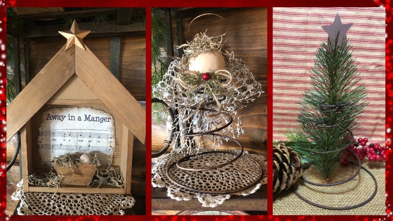 Rustic Christmas Crafts / Manger Scene / Rusty Bed Springs Christmas Decor