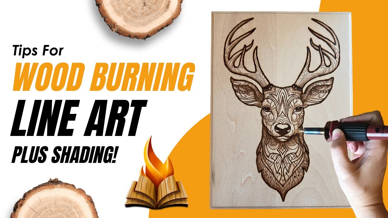 Wood Burning Tips for Line Art PLUS Shading!