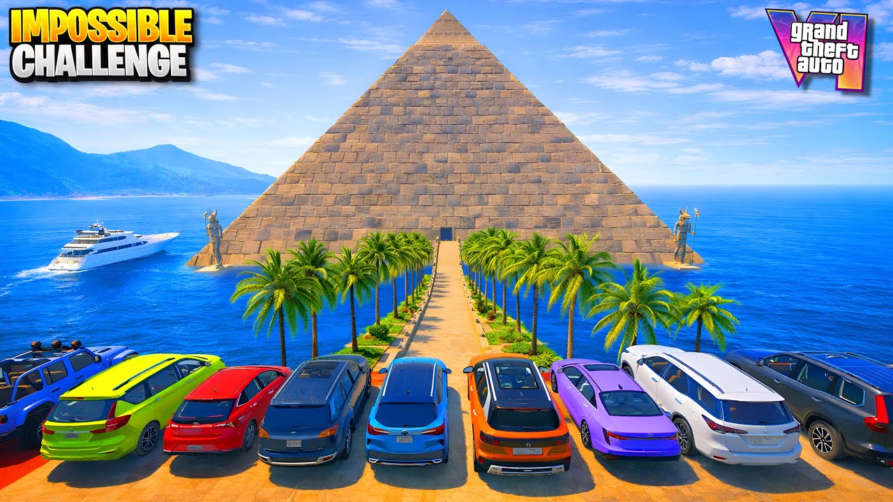 Indian Cars Vs Water Pyramid Ramp Jump Challenge in GTA 5 