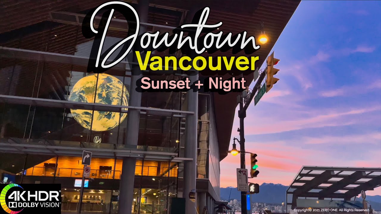 Vancouver downtown Summer walk (Sunset→Night) 🇨🇦 B.C., Canada, Walking Tour, Travel, [4K HDR 60fps]