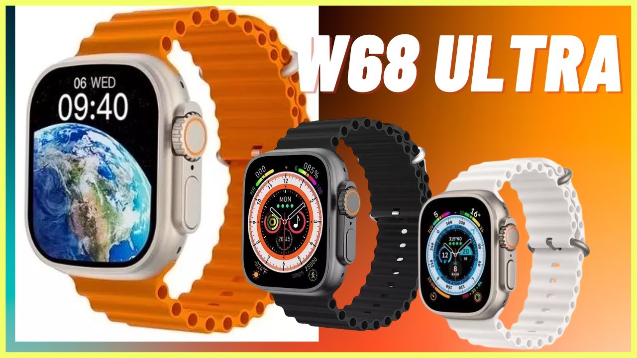 Smartwatch W68 Ultra Pulseira Laranja GPS