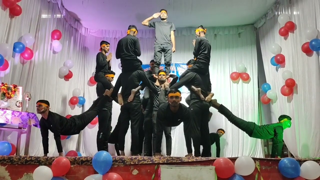 Jai ho songs🙏 best pyramid performance in fresher party from Handia polytechnic Handia prayagraj