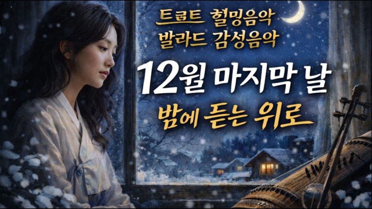 트로트 힐링음악 발라드 감성음악, 12월 마지막 날 밤에 듣는 위로