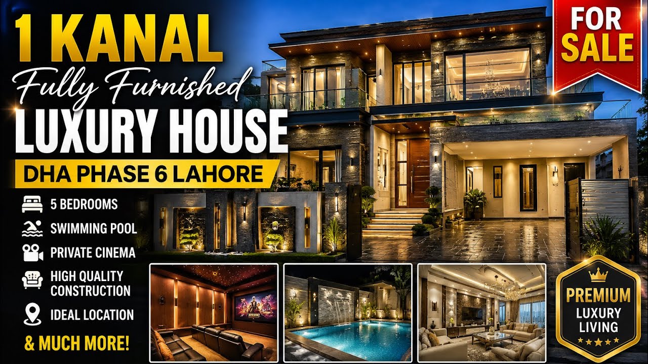 Luxury 1 Kanal House  in DHA Phase 6 Lahore | Fully Furnished Home | House Tour 2026 🏡 #trending 