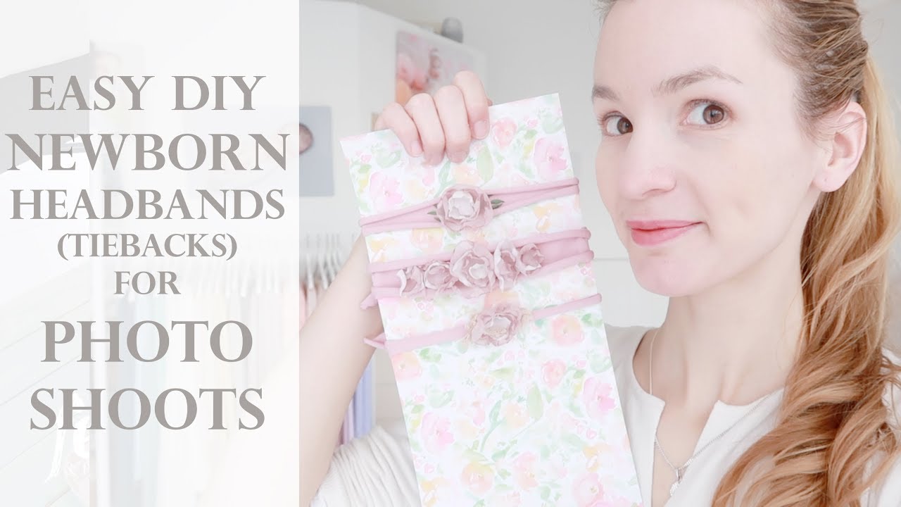 DIY Newborn Headband tieback for Newborn Baby Cake Smash Photography