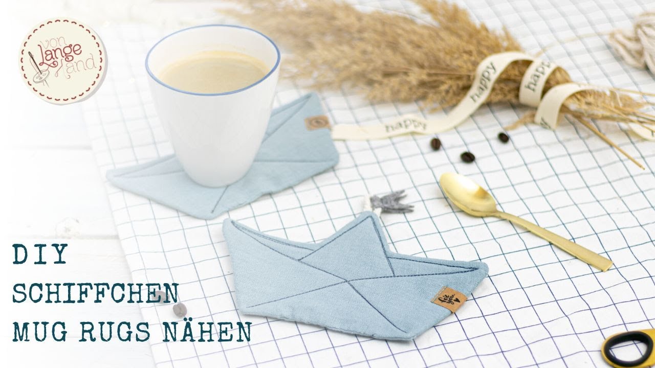 Schiffchen als Tassenuntersetzer nähen – Mug rug Schnittmuster kostenlos