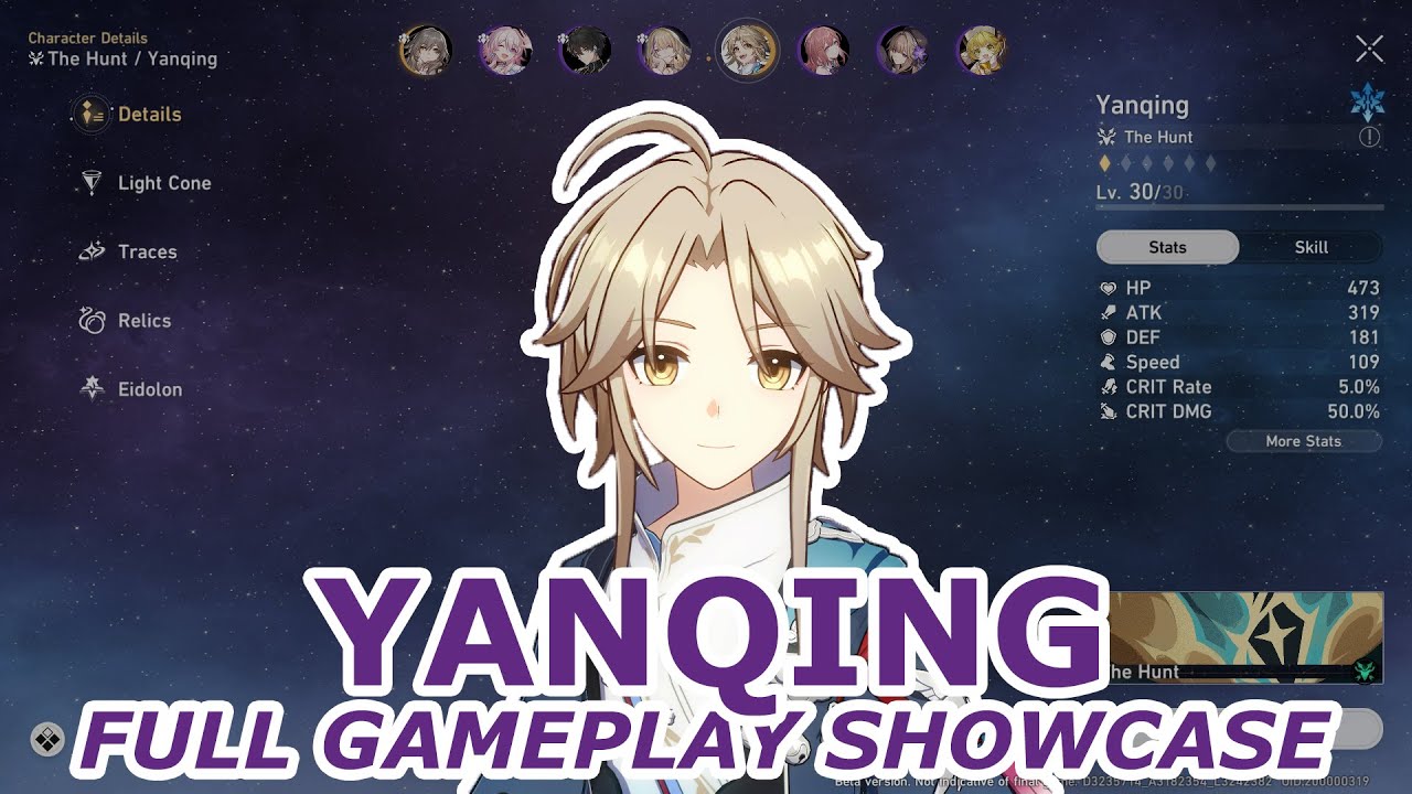 Yanqing Gameplay Showcase: Character Skill, Ultimate and All Animations | Honkai: Star Rail