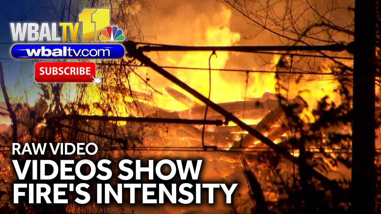 Raw video: Massive Baltimore fire burns at Camp Small