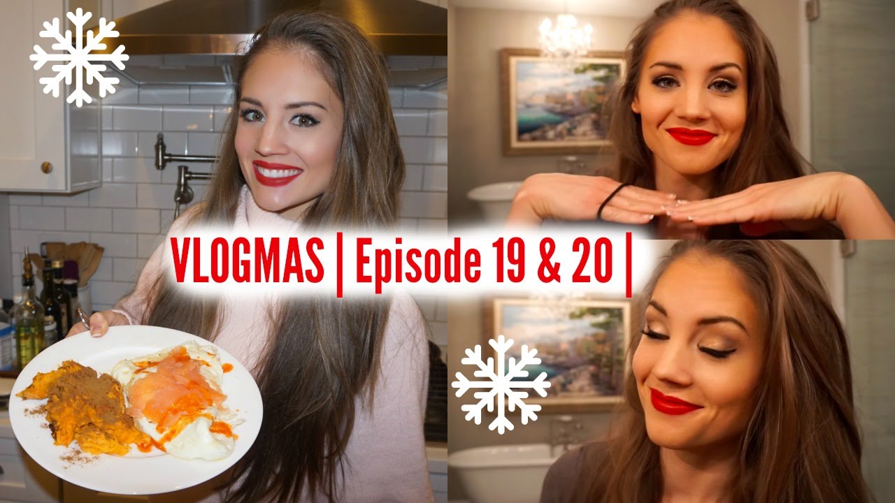 VLOGMAS | Episode 19 & 20 | Natural Conturing and Holiday Eyes/Lips Tutorial