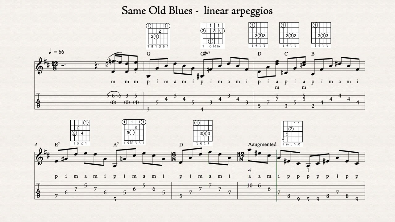 Same Old Blues linear arpeggios