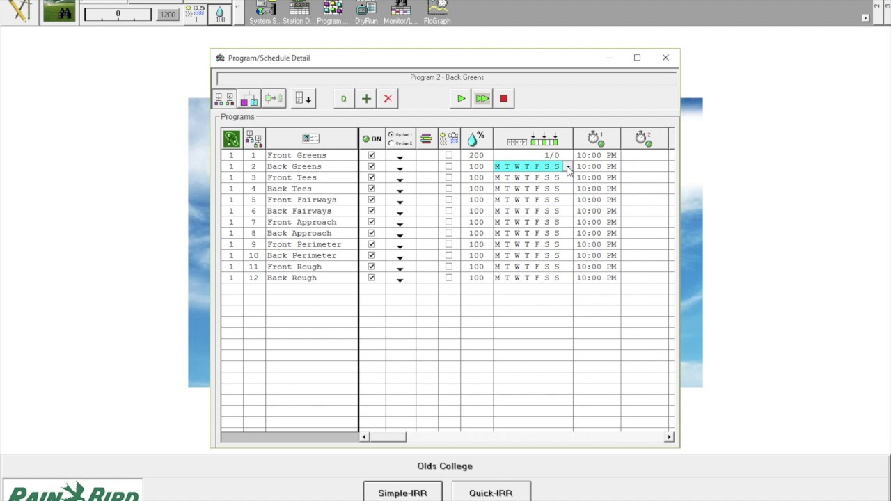 Rainbird Cirrus - Programs and Operations