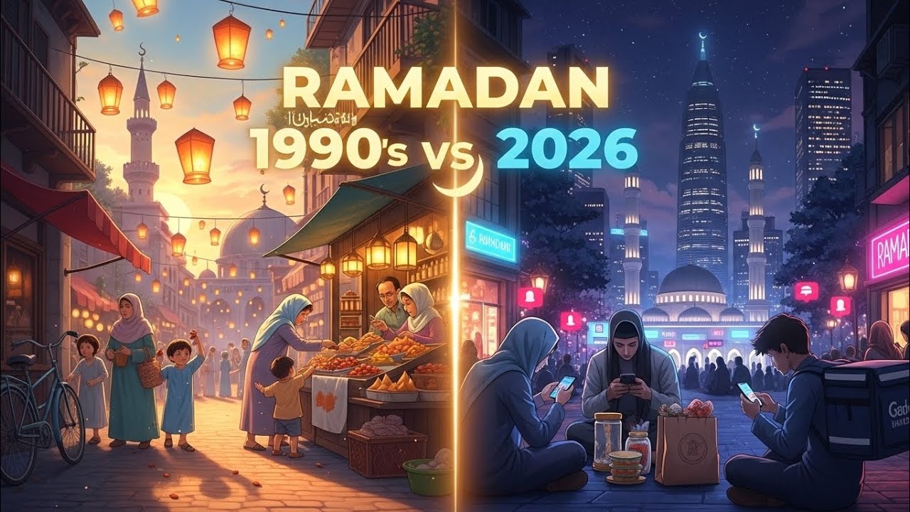 The Ramadan We Remember 🌙 | 1990s vs 2026 (Ghibli Inspired Style)