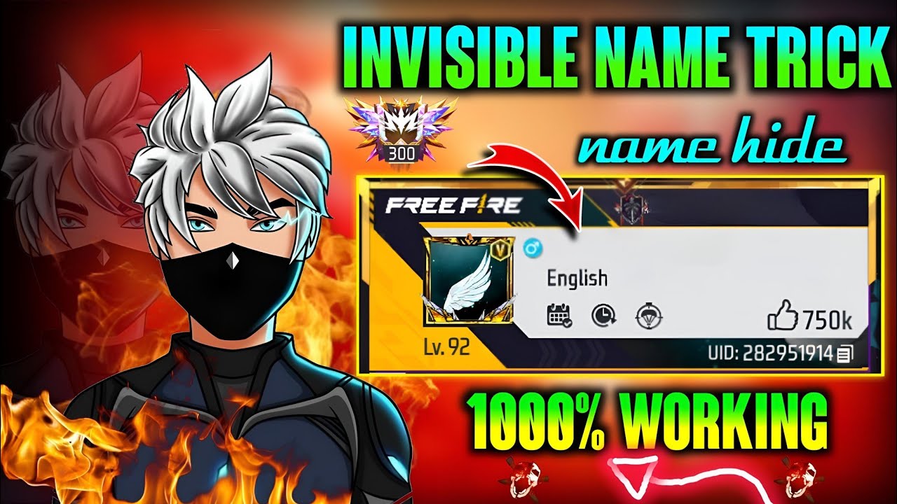🔥Free Fire Invisible Name Trick 2025 | 1000% Working Name Hide Method! 😱 Safe!