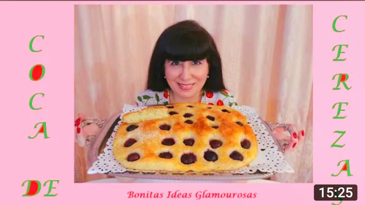 🍒 COCA DE CEREZAS DE SAN JUAN. TÍPICA DE REUS. BRIOCHE CON O SIN LÁCTEOS. RECETA DE FRANCES H.🍒😋
