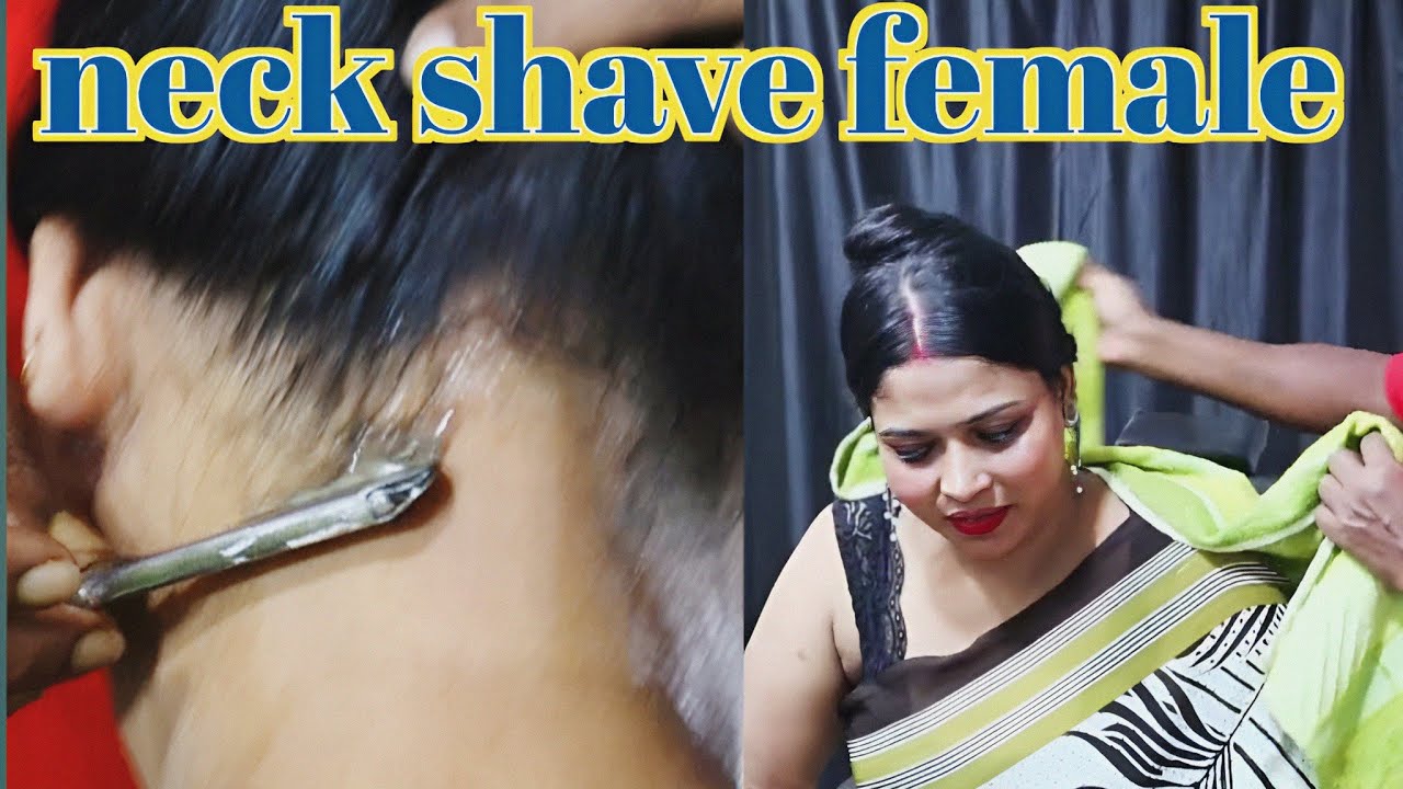neck hair saving  ঘাড়ের চুল সেভ neck shave female nape hair removal #neck #shaving #female