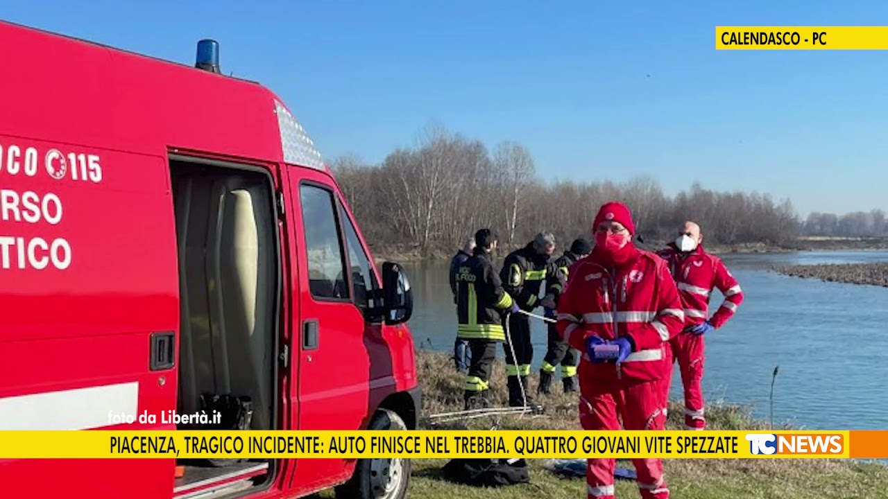 Piacenza, tragico incidente: auto finisce nel Trebbia. Quattro gioveni vite spezzate