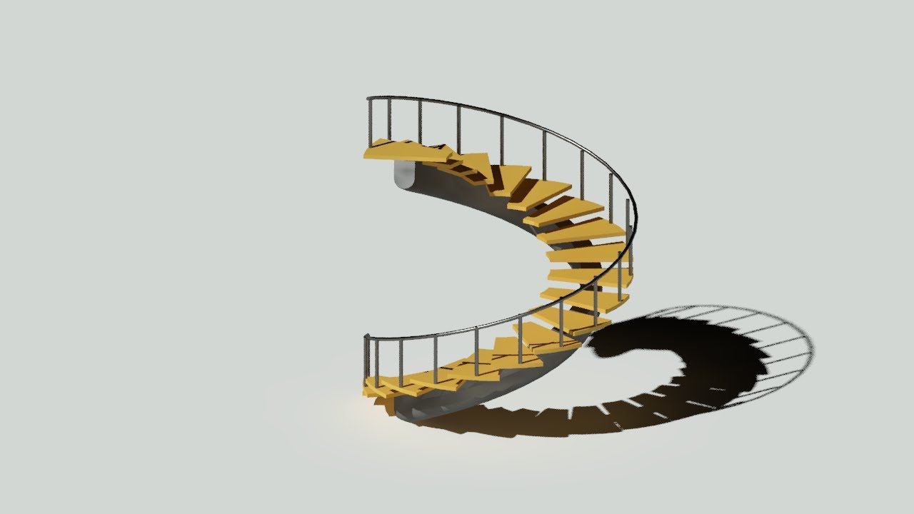 AutoCAD 3D Circular Stair - QasimCAD