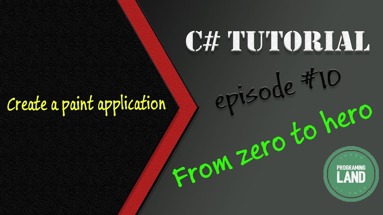 How to create a paint drawing app (Windows Form Application) | C# tutorial | Episode 10