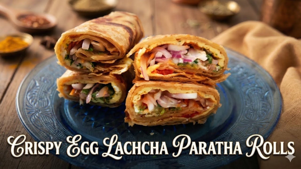 Crispy Egg Lachcha Paratha Roll | super easy | super tasty #viral 