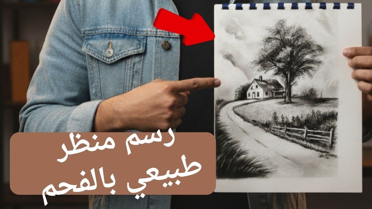 تعلم رسم منظر طبيعي بالفحم للمبتدئين 
