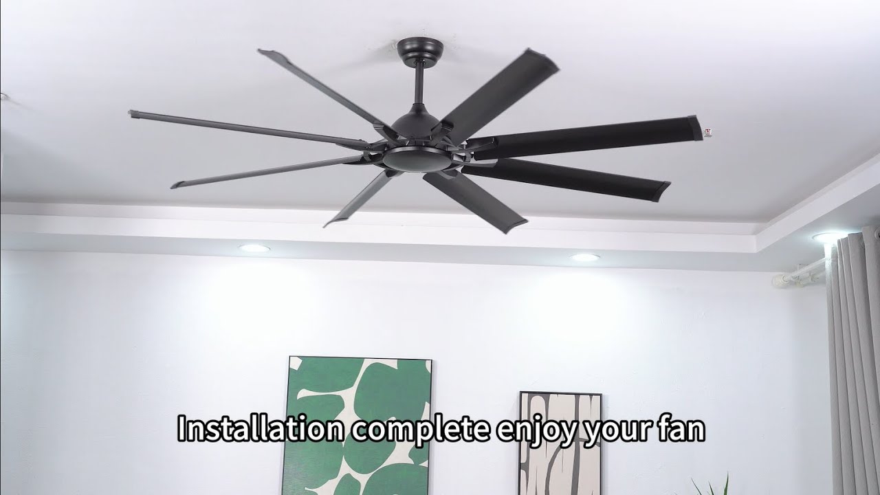 Installation video for Ohniyou ceiling fan model GLX107B-D-NL