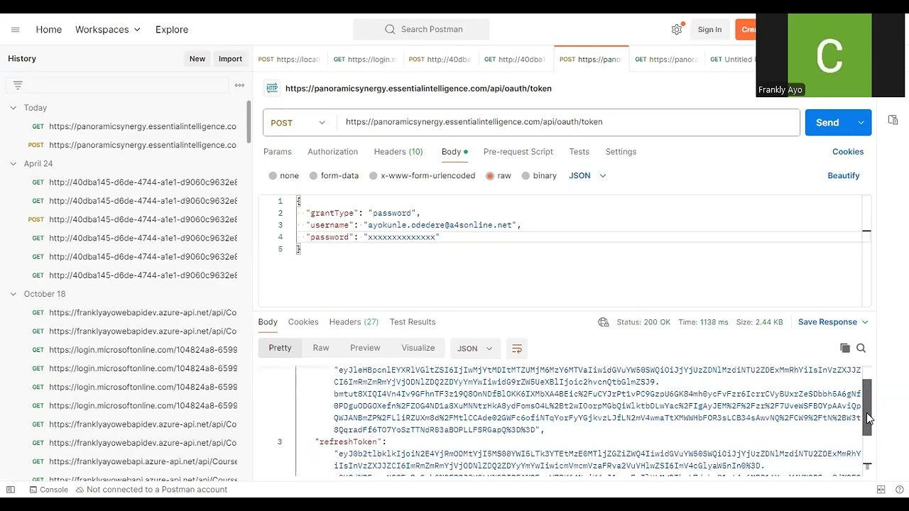 Feeding and fetching data on EAS through a custom application using the Essential REST API Service