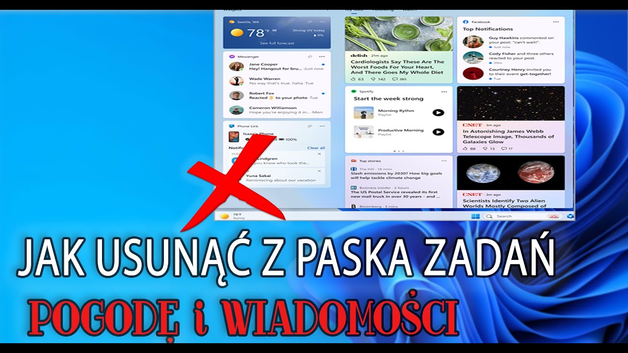Jak usunąć na stałe widżet pogodę Windows11