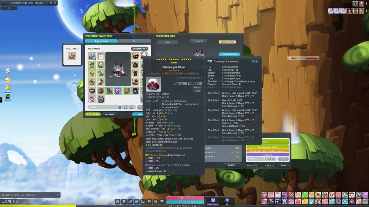 Equipment in progress - Ren 100m CP | Maplestory
