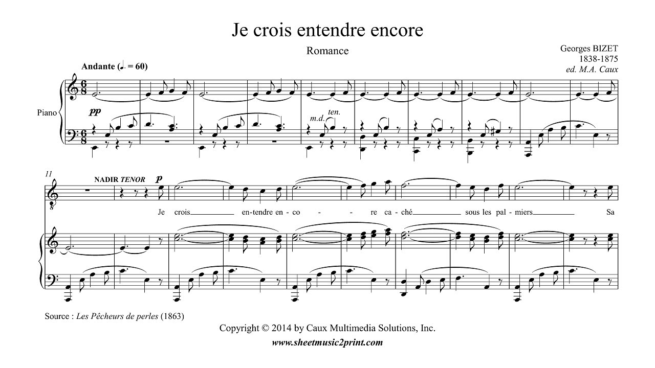 Bizet : Je crois entendre encore - Les Pêcheurs de perles