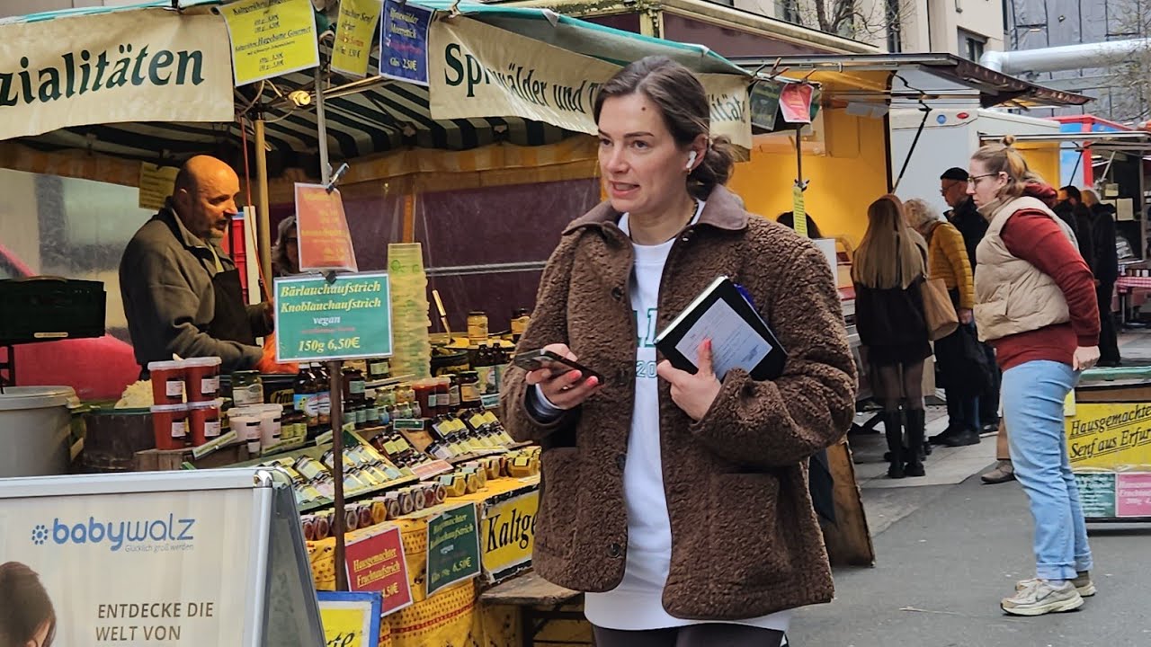 FRANKFURT/GERMANY/Walking Tour along Schillerstrasse/Fridy Market/March 2026 