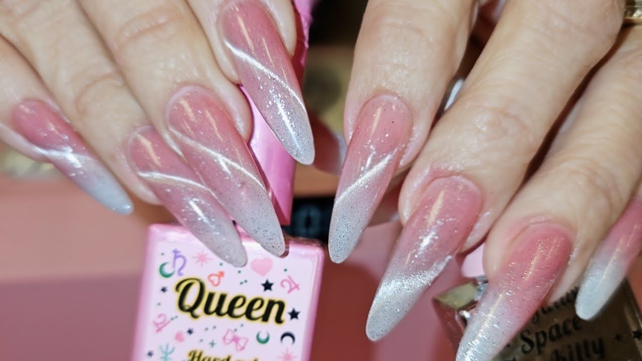 Enailcouture.com 123go long sculpture stiletto and French kitty milky stardust 