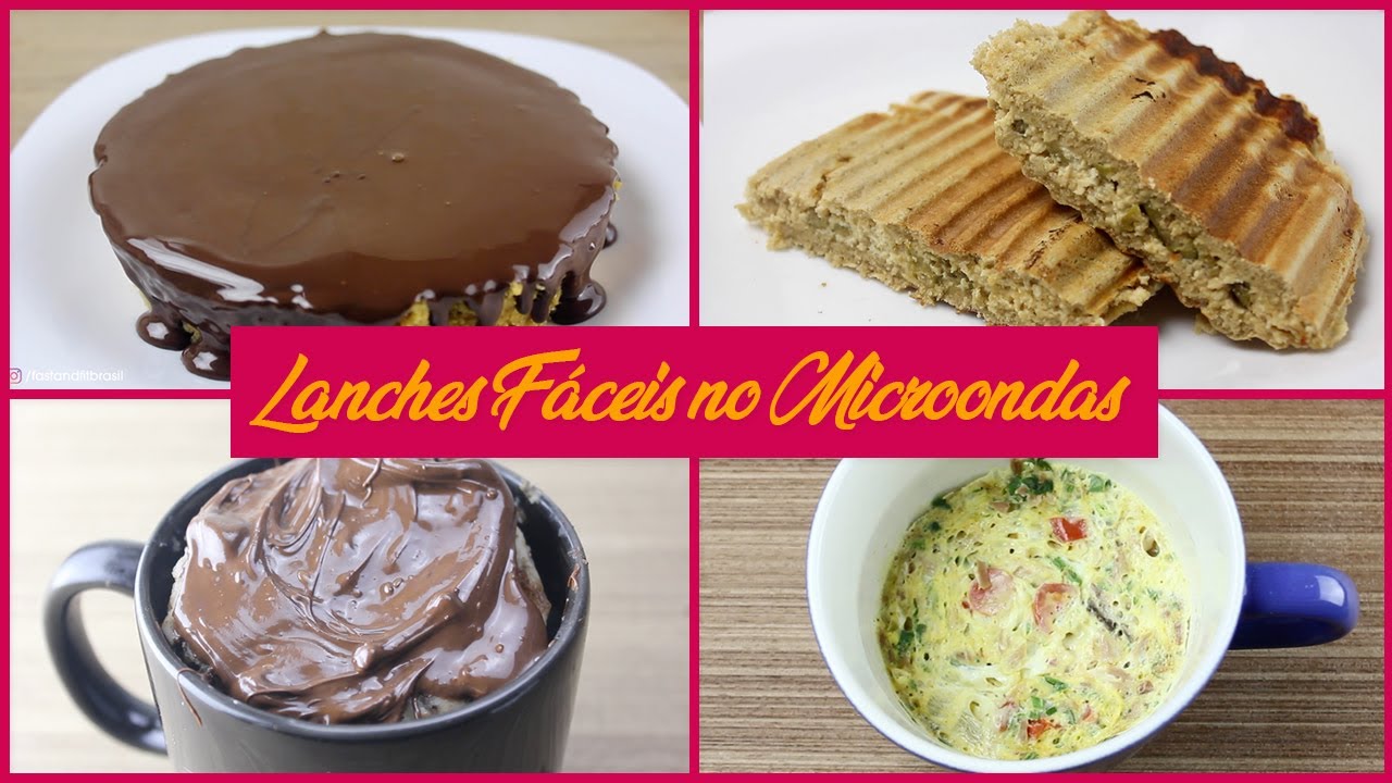 6 RECEITAS FIT FÁCEIS PARA HORA DO LANCHE | No Microondas em 5 Minutos!