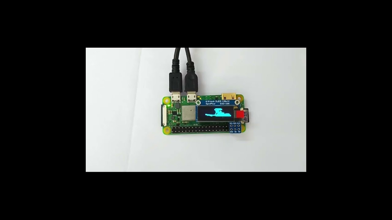 Spotpear Raspberry Pi 0.91 OLED display. Video display, 0.91 OLED, SSD1306, CPU reading, Bad apple