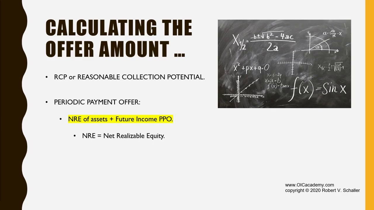 Attorney Robert Schaller Explores the IRS Formula Used to Calculate the OIC Offer Amount