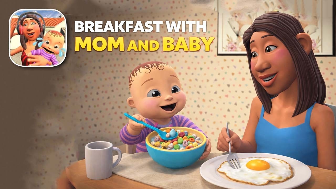 Good Mother Simulator Game - Breakfast with Mom and Baby - Gameplay Walkthrough (iOS) 
