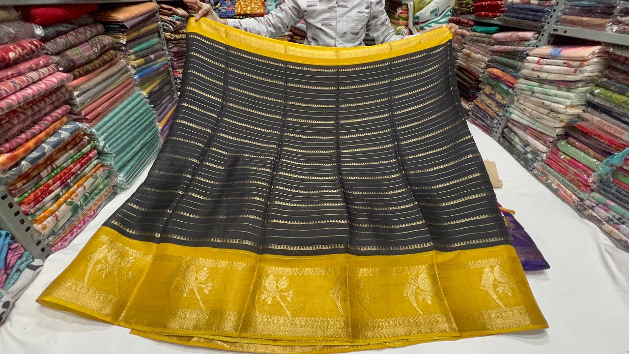 Latest Budget friendly Designer Fancy sarees in chickpet Bangalore🔥crush chiffon georgatte sarees