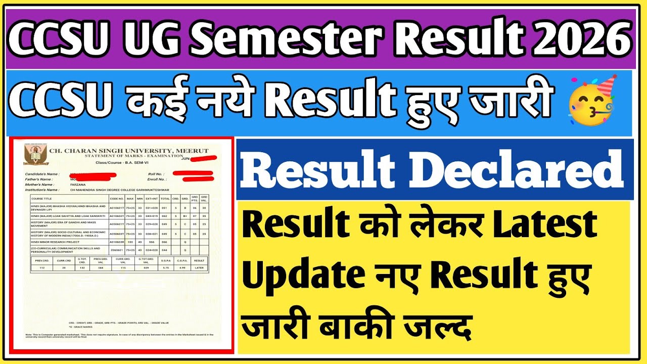 CCSU result news update today | CCSU result update | CCSU news update today | CCSU result 2026