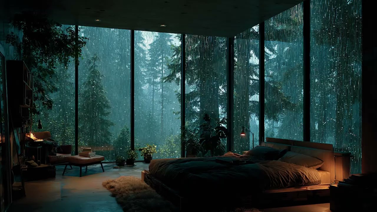 3 Hours Gentle Rain & Peaceful Music 🌧️ Calm Night for Deep Sleep