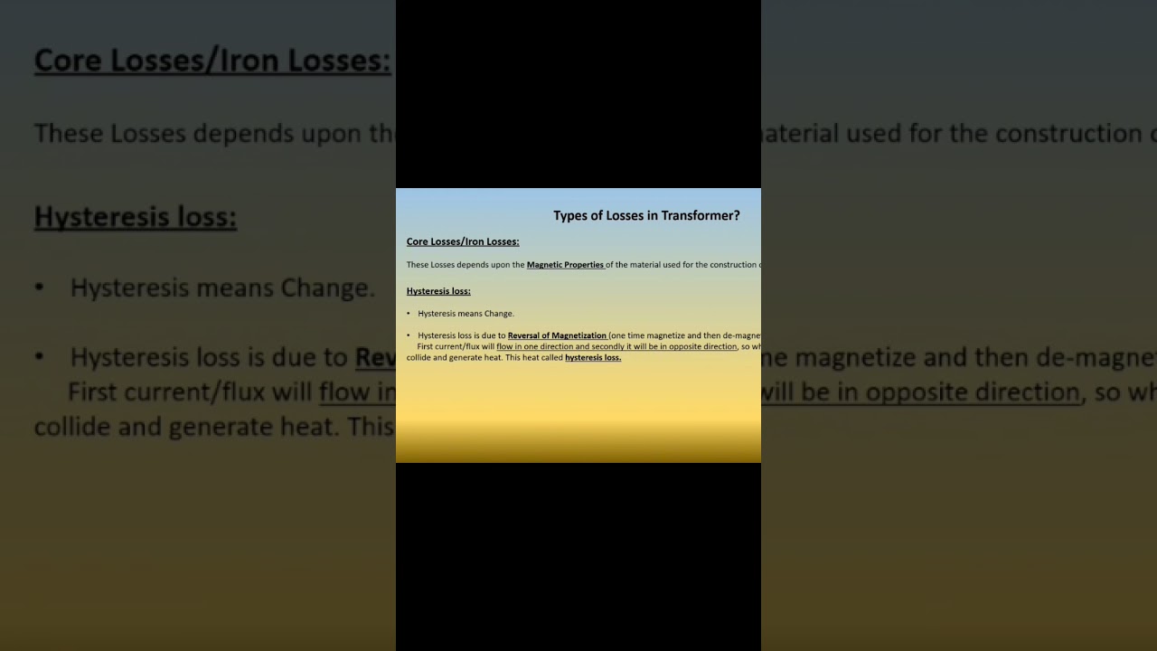 Hysteresis losses in Transformer  