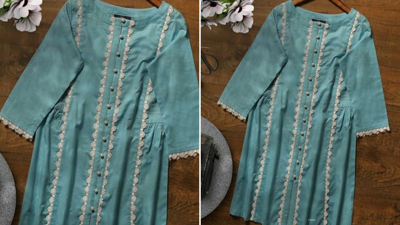 Trendy designer kurta cutting and stitching easy tutorial | front open kurti cutting