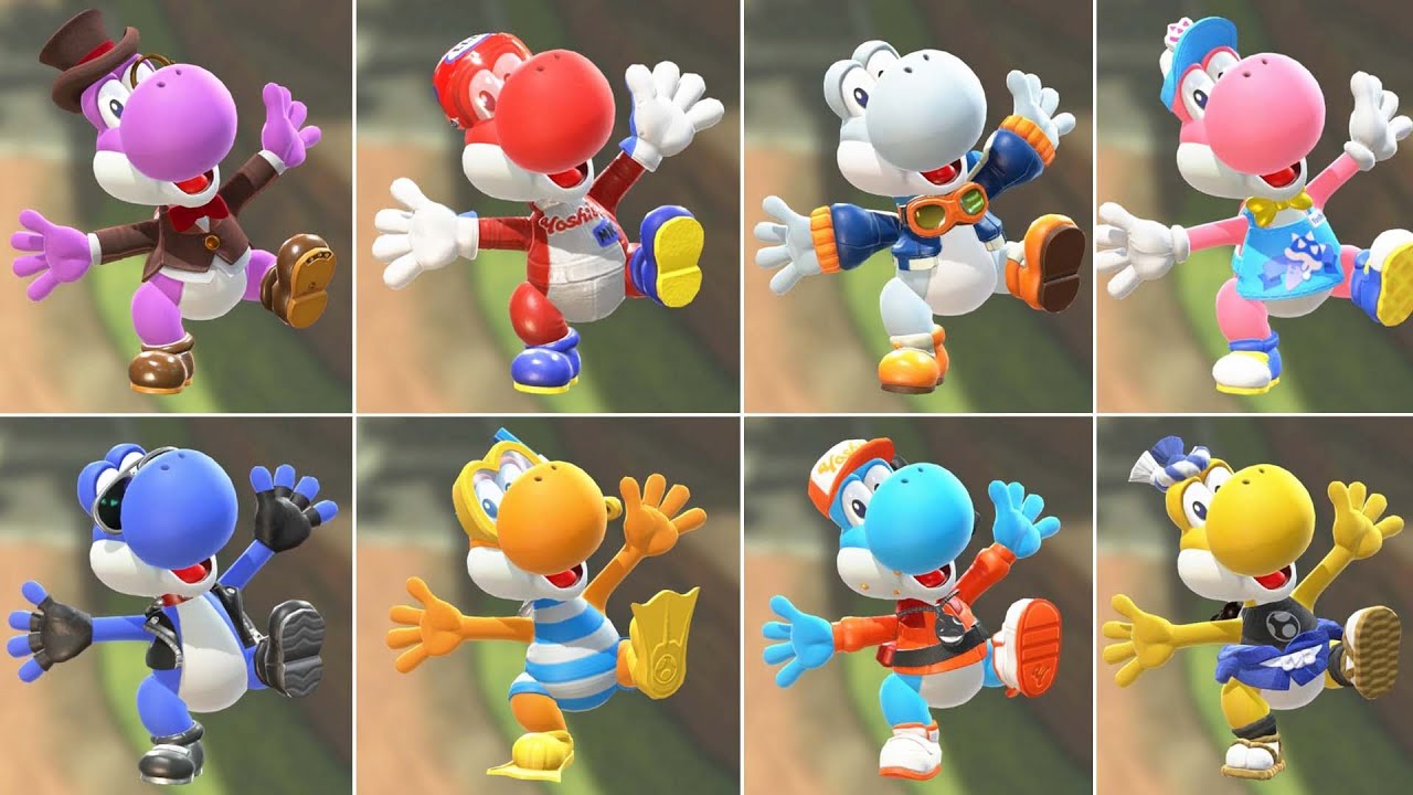 Mario Kart World - All Yoshi Outfits