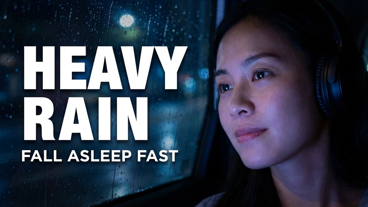 Black Screen Heavy Rain 3 Hours | Fall Asleep Fast NO ADS  3 Hours of Gentle Rain | Black Screen