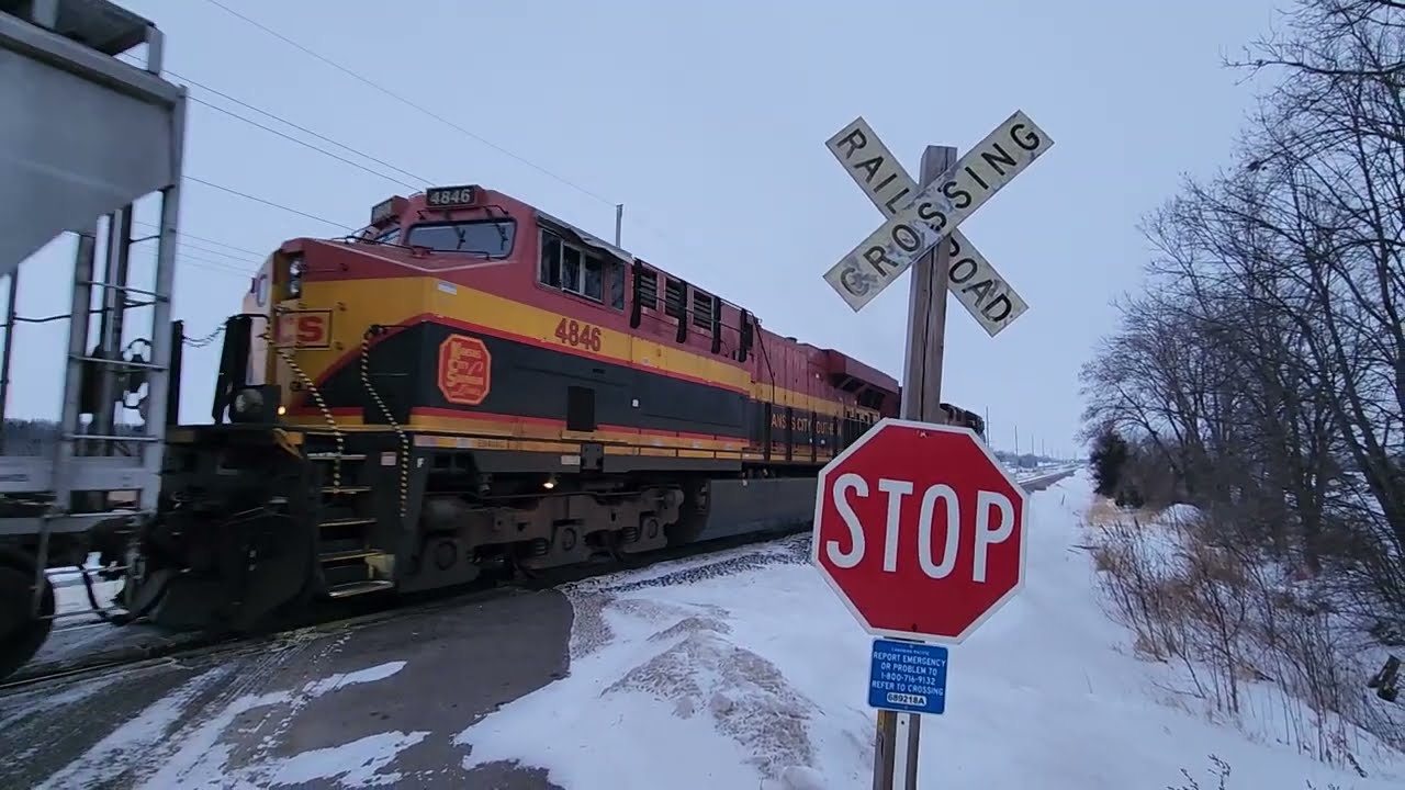 Train 348 Pulling 105 Cars Departing South Haven, MN Siding