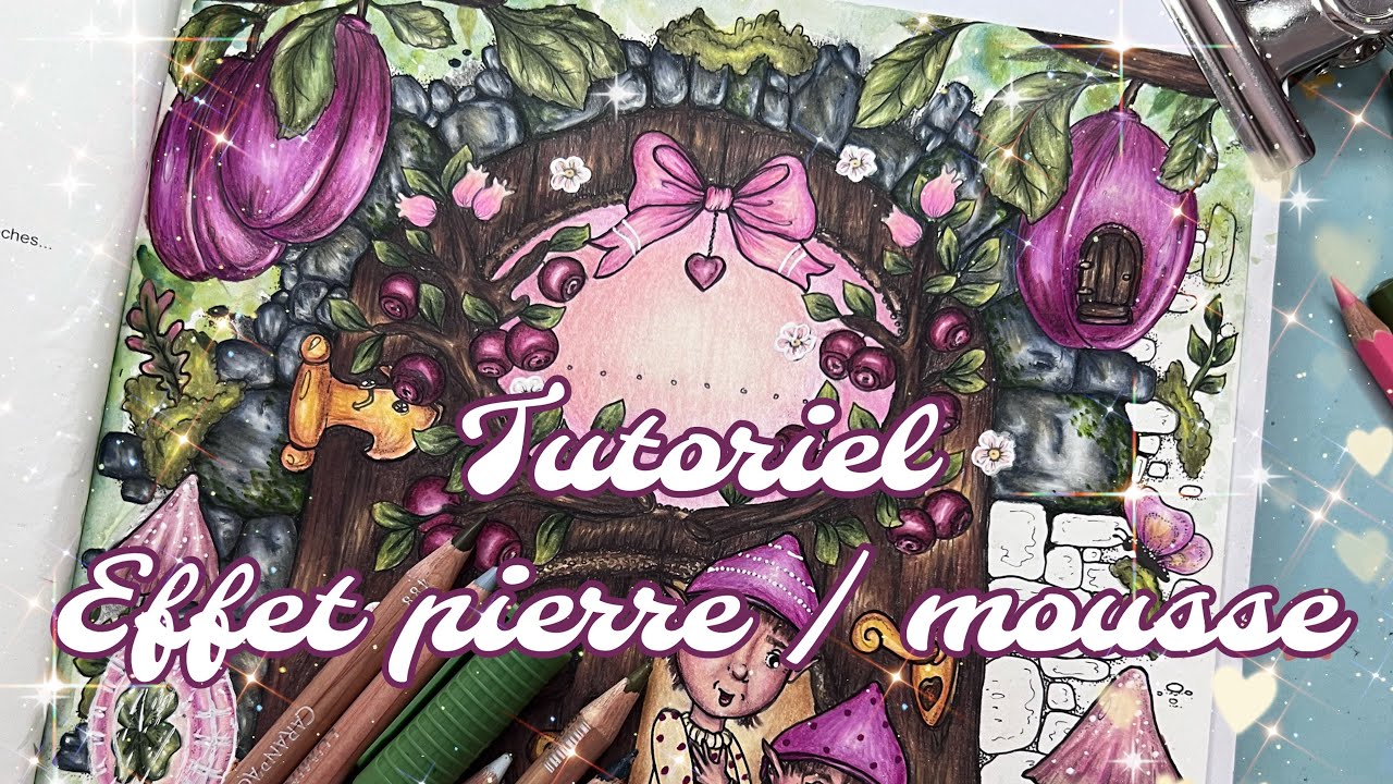 Tutoriel coloriage pour adulte : effet pierre / mousse