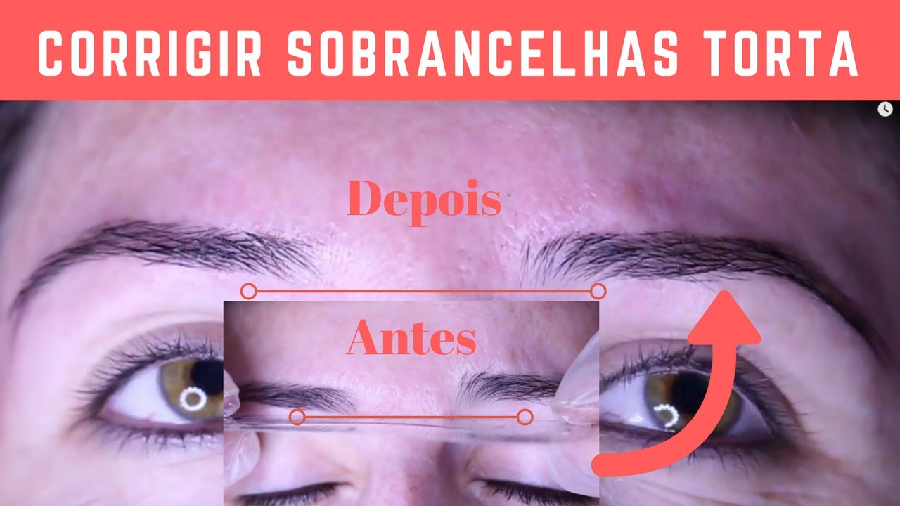 COMO CORRIGIR SOBRANCELHA TORTA DANDO SIMETRIA DEIXANDO IGUAIS | PASSO A PASSO
