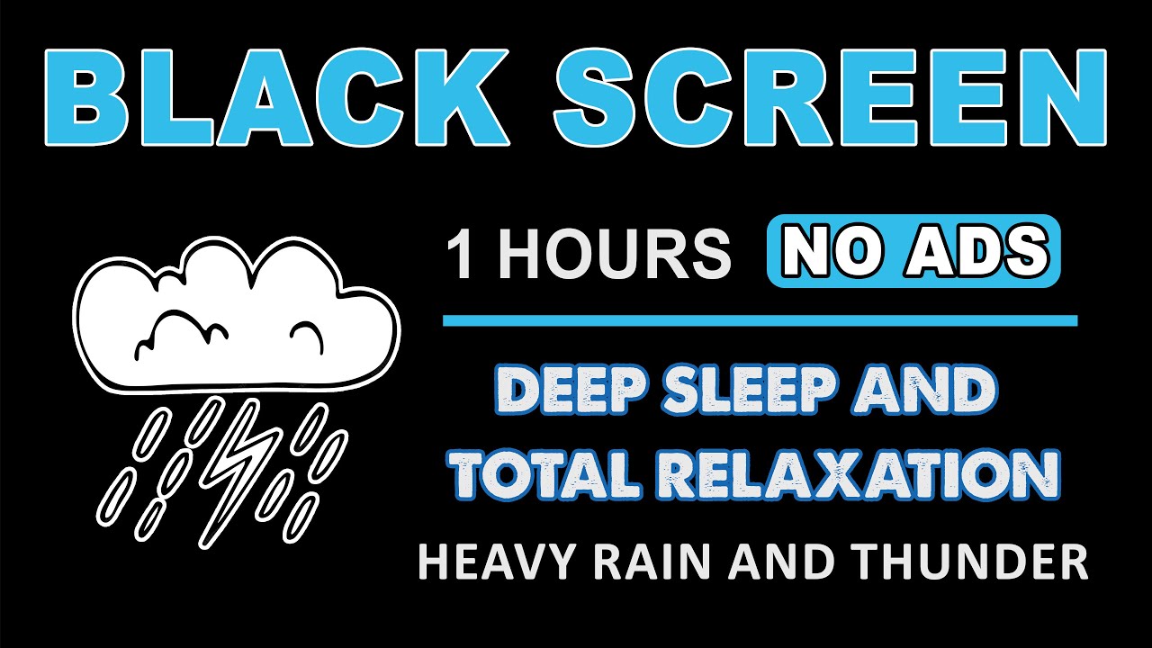 Heavy Thunderstorm Rain Sounds | BLACK SCREEN | Deep Sleep and Total Relaxation
