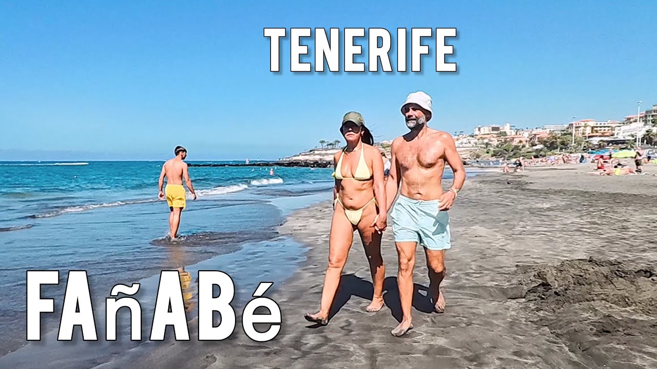 🌍 Tenerife. Playa Fañabé. Caminando junto al mar. Costa Adeje