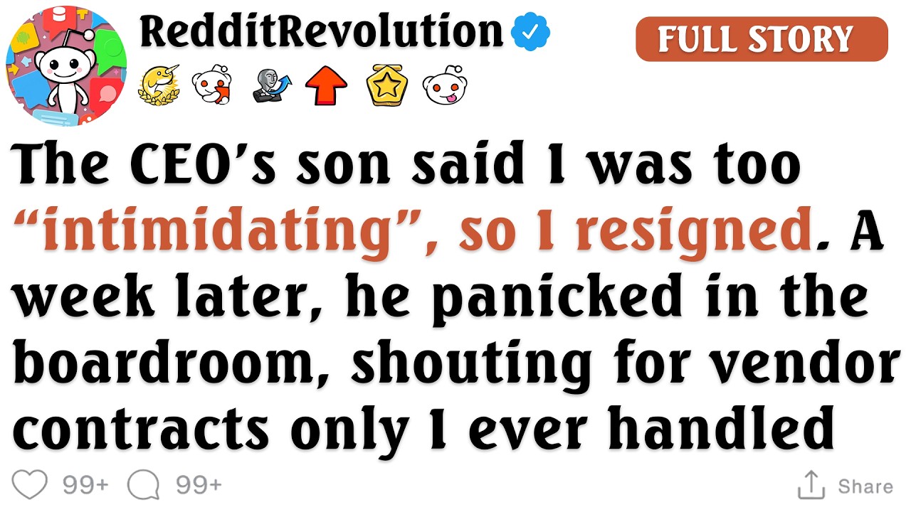 Called “too intimidating” by the CEO’s son, I quietly resigned. Seven days later, he was...